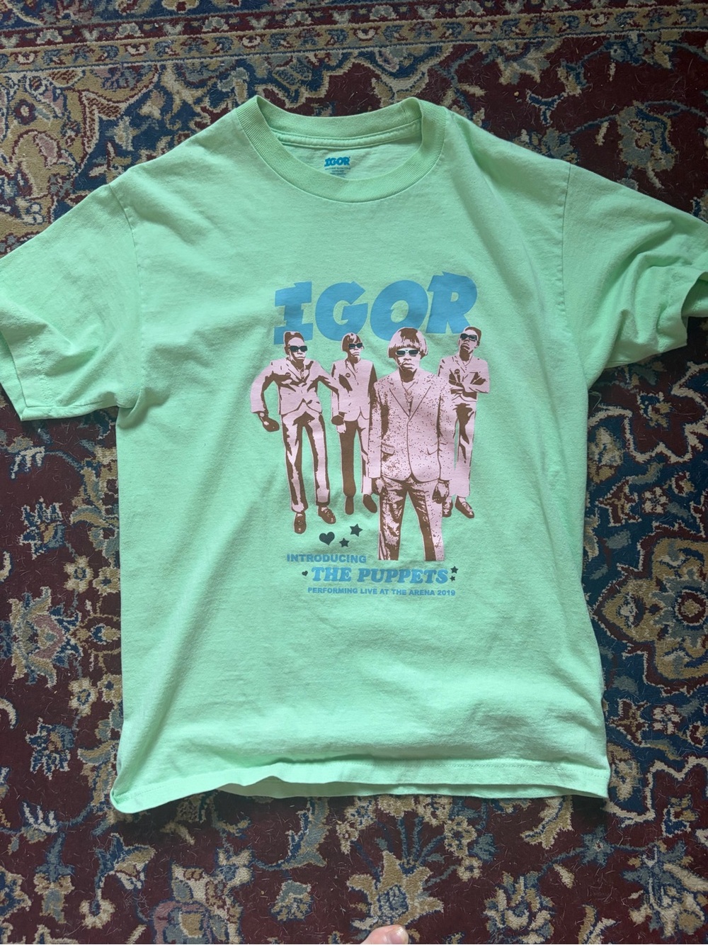 Igor Kids Graphic Tee in Mint Green with Blue and Pink Print
